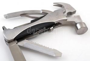 Multifunkciós szerszám és kés, tokban, h: 13 cm