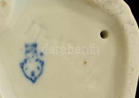 Zsolnay porcelán kislány korsóval, kézzel festettek, jelzett, hibátlan, 7.5x6.5 cm