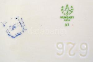 Vegyes porcelán tétel, 3 db: 
Hollóházi virágmintás porcelán bonbonier, matrciás, jelzett, hibátlan...