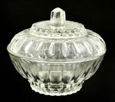 2 db Üveg bonbonier, formába öntött, jelzés nélkül, az egyik anyagában színezett, nagyon apró csorbá...