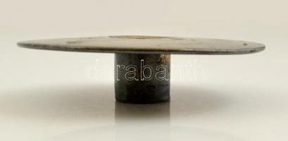 Ezüst (Ag.) mini gyertyatartó, jelzett, m:2 cm, d:9 cm, nettó:117 g