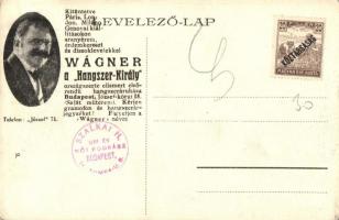 Budapest XV. Rákospalota, Villasor. Wágner Hangszer-király reklám a hátoldalon