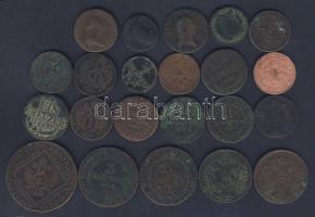 Ausztria 1774-1851. 1/2Kr, 1Kr, 3Kr, 30Kr összesen 22db, benne ritkább magyar verdejel T:3/4,4
