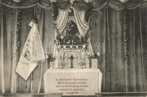 Nagyvárad, Oradea; Premontrei főgimnázium Mária-kongregációjának havi zártkörű díszgyűléseire átalakított rajzterem / Meeting hall for the Maria-Congregation of the grammar school, interior