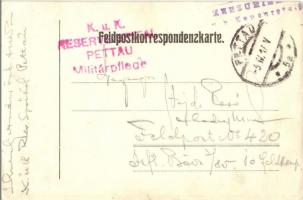 1917 Kézzel rajzolt húsvéti tábori posta Pettau-ból / Feldpostkorrespondenzkarte / WWI military East...