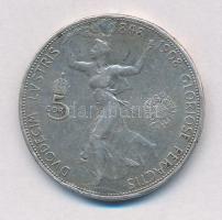 Ausztria 1908. 5K Ag "Ferenc József - Jubileum" T:3 lyuktömött Austria 1908. 5 Corona Ag &...