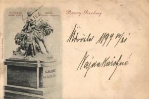 1897 (Vorläufer!) Pozsony, Pressburg, Bratislava; Koronázási emlékszobor / Maria Theresia Denkmal / monument (EK)