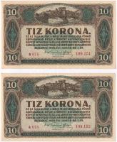 1920. 10K (2x) sorszámkövetők T:I-