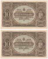 1920. 10K (2x) sorszámkövetők T:I-