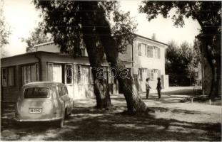 Balatonberény - 8 db modern képeslap; KSZKBI és OKISZ üdülő, strand, utca