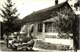 Balatonfüred - 8 db modern képeslap; Camping, Lóczy Lajos gimnázium, Mezőgazdasági szakközépiskola, Tejvendéglő, Tölgyfa és Koloska Csárda, Halászkert