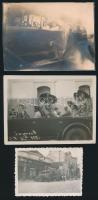 cca 1920-1930 Autós buszos vásosnézések, teherautók 3 db fénykép