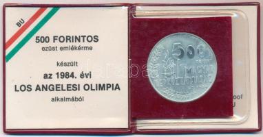 1984. 500Ft Ag "Nyári Olimpiai Játékok - Los Angeles" eredeti tokban, tanúsítvánnyal T:BU
...