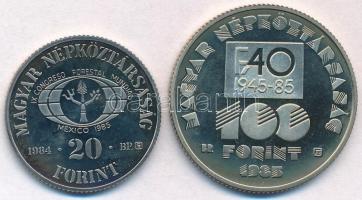 1984. 20Ft Cu-Ni "FAO" + 1985. 100Ft "FAO" T:PP ujjlenyomat
