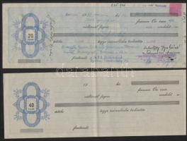 1943 Váltók Esztergom, Marcali, Budapest 20,40f 1,1,50P