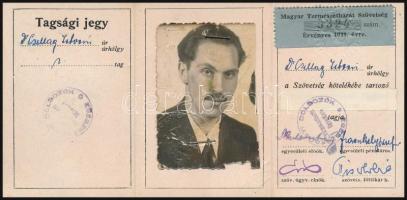 1949 Magyar Természetbarát Szövetség fényképes tagsági jegye