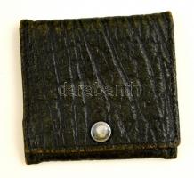 Jupiter gyufa, bőr gyufatartóval, hiánytalan, jó állapotban, 5,5x6,5 cm