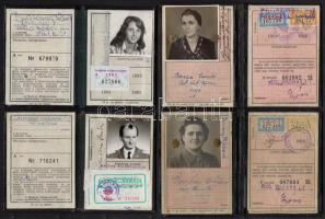 1951-1983 MÁV arcképes igazolvány közszolgálati alkalmazottak és családtagjaik részére, 6 db