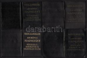 1951-1983 MÁV arcképes igazolvány közszolgálati alkalmazottak és családtagjaik részére, 6 db