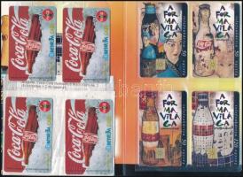 4 db magyar Coca Cola használt telefonkártya + 4 db bolgár Coca Cola telefonkártya (2 db bontatlan és 2 db használt)