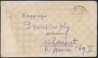 1917 Tábori posta levél K.u.k. Sanitäts Kolonne Nr. 63. + FP 394 a