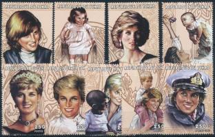 Diana hercegnő 9 klf bélyeg, Princess Diana 9 diff. stamps