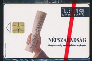 1992 Használatlan, sorszámozott Népszabadság telefonkártya, bontatlan csomagolásban