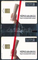 1992 Népszabadság 2 db telefonkártya, összefüggő bontatlan csomagolásban