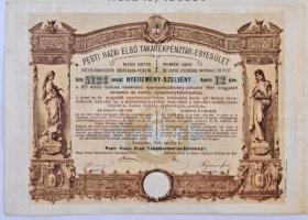 Budapest 1906. "Pesti Hazai Első Takarékpénztár-Egyesület" nyereménykötvénye 100K-ról, szá...