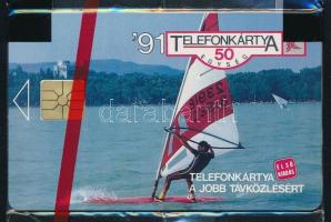 1991 1 db Balaton szörf telefonkártya, bontatlan csomagolásban