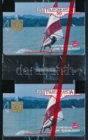 1991 2 db Balaton szörf telefonkártya, összefüggő bontatlan csomagolásban