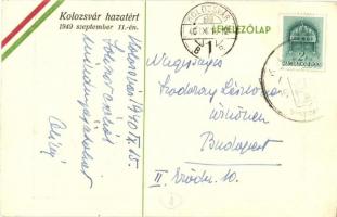 Kolozsvár, Cluj; Hazatért! Ferenc József út, híd / street, bridge, So. Stpl