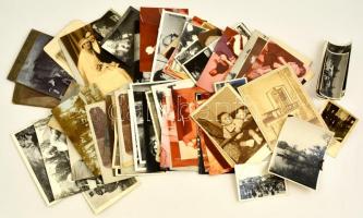 cca 1890-1980 Egy századon átívelő fotóanyag, keményhátúaktól a modern képekig, nagyrészt családi fotók. Kb 60 db