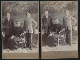 cca 1890 Barcs, Bencze István fényképész két képe, egyik jelzett, másik jeleztlen verzóval 11x17 cm