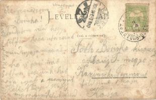 1906 Nagyenyed, Aiud; Gáztartály építése munkásokkal / construction of gas tanks, workers group phot...