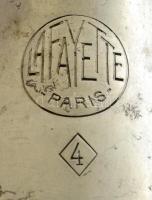 Jelzett régi francia fém "sámfa", h:30 cm