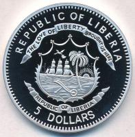 Libéria 2011. 5$ Cu "Nagy Hadvezérek - Oliver Cromwell" multicolor, tanúsítvánnyal T:PP 
...