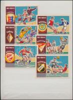Nb I. 1960-1961 labdarúgó motívumos gyufacímke, 14 db, 9x7 cm