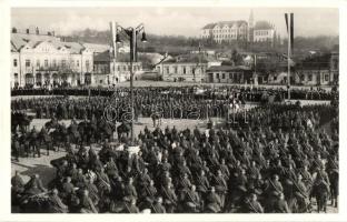 1938 Léva, Levice; bevonulás, Szénessy vendéglő / entry of the Hungarian troops, restaurant