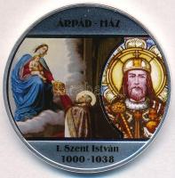 DN A legnagyobb uralkodó dinasztiák - Árpád-ház / I. Szent István 1000-1038 ezüstözött Cu emlékérem tanúsítvánnyal (40mm) T:PP