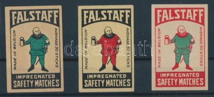 Falstaff belga gyufacímke sorozat, 3 db