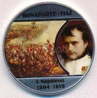 DN A legnagyobb uralkodó dinasztiák - Bonaparte-ház / I. Napóleon 1804-1815 ezüstözött Cu emlékérem tanúsítvánnyal (40mm) T:PP