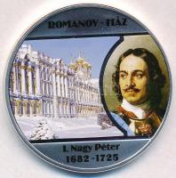 DN A legnagyobb uralkodó dinasztiák - Romanov-ház / I. Nagy Péter 1682-1725 ezüstözött Cu emlékérem tanúsítvánnyal (40mm) T:PP