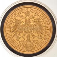 DN "Osztrák-Magyar Monarchia pénzei utánveretben - 1885. 4 Dukát" aranyozott Cu-Ni emlékér...