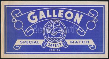 Galleon óriás gyufacímke 15x28 cm