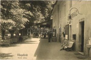 Vihnyefürdő, Kúpele Vyhnye; Hársfa sétány, Nándorház. Joerges kiadása 1912 / promenade, spa shop