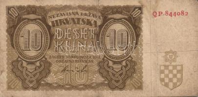 Horvátország 1941. 10K + 100K + 1000K T:III+