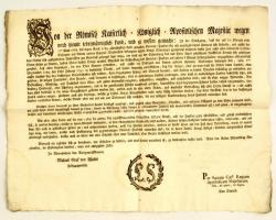 1789 Amnesztia hirdetmény katonaszökevények részére / General pardon for soldiers. 47x37 cm