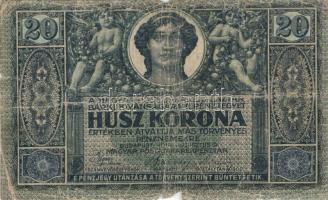 1902. 1000K piros "Magyarország" körbélyegzővel T:IV + 1919. 20K T:IV + 1920. 50K T:III