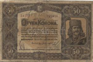 1902. 1000K piros "Magyarország" körbélyegzővel T:IV + 1919. 20K T:IV + 1920. 50K T:III